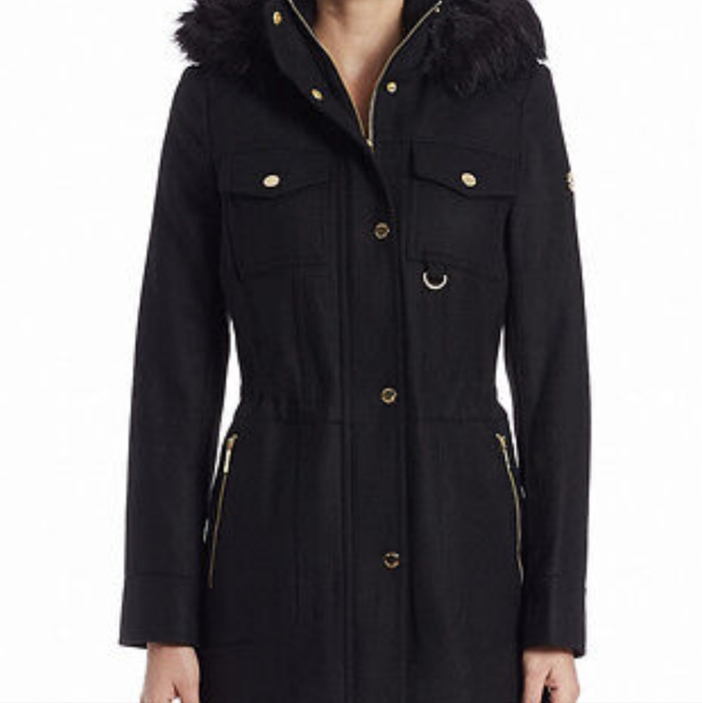 MICHAEL Michael Kors Faux Fur-Trimmed Anorak Jacket